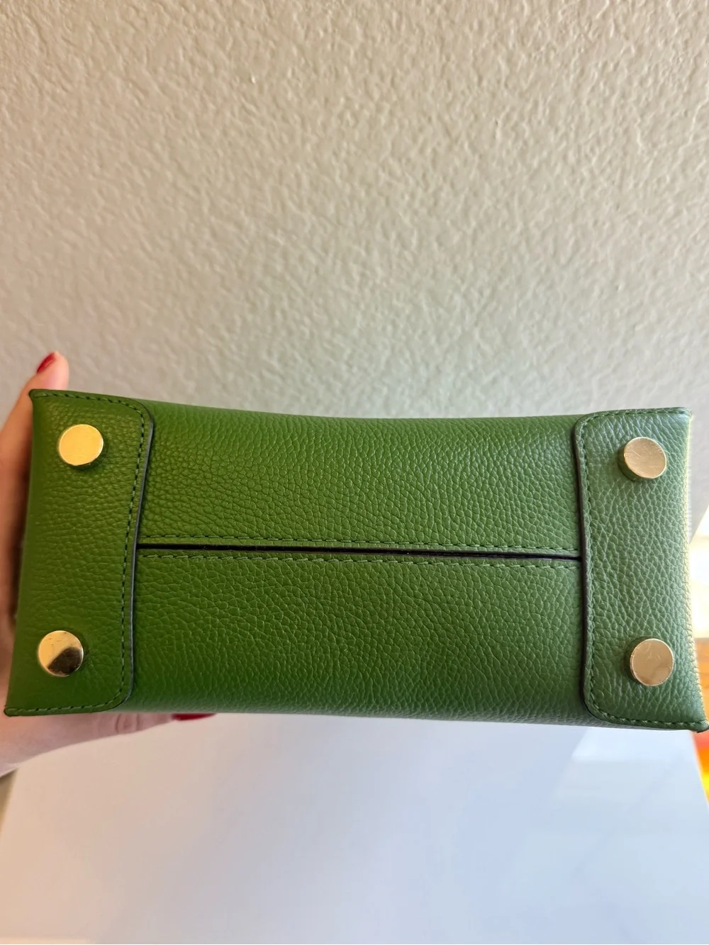 Michael Kors Mercer Medium Pebbled Leather Green Crossbody Hand Bag Purse